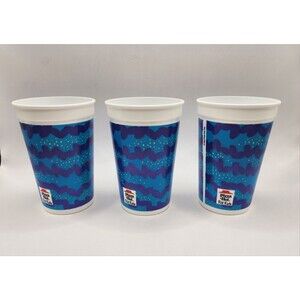 Vintage Pizza Hut Kids Club Cups 90s Squiggle Pattern 1993